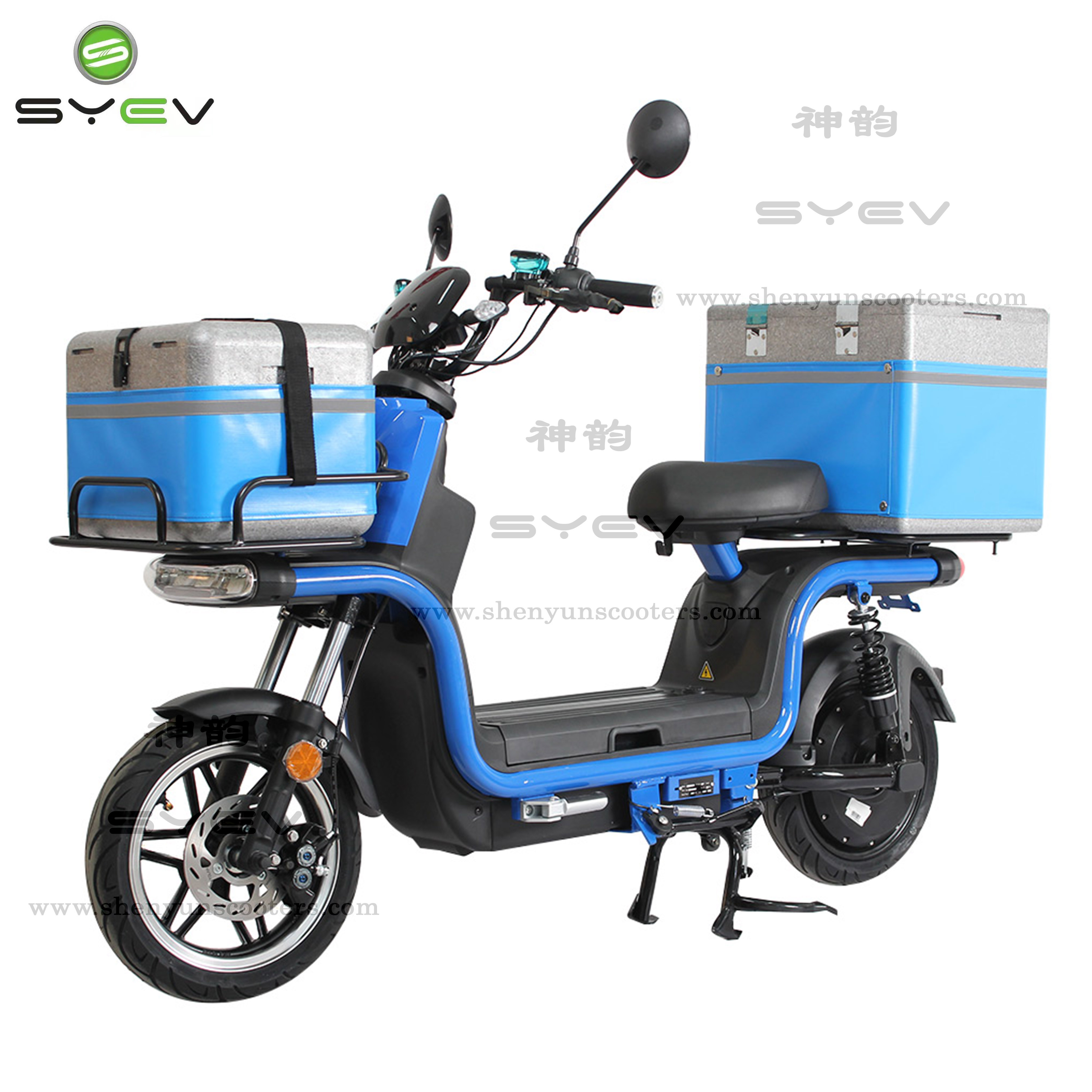 SYEV 2022 Best Sale Fast Food Delivery Electric Scooter With Big Carry Box 1200W EEC 60V26AH Lithium Pugna Delivery Electric Bike 